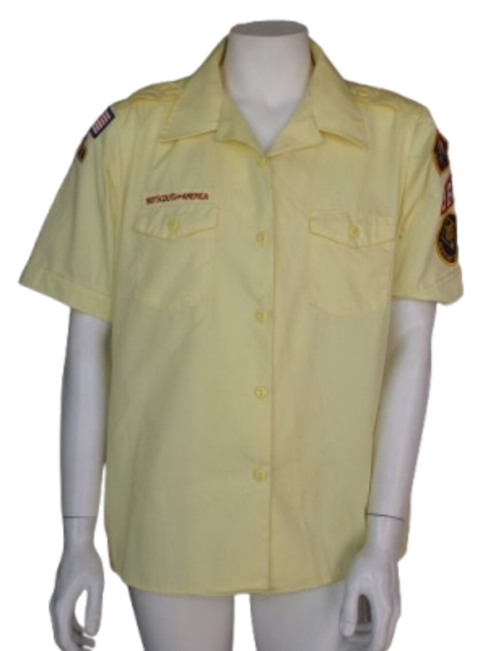 BOY SCOUTS Women's Shirt, 42/44, Yellow, Asst Den Leader, Short sleeves, Uniform